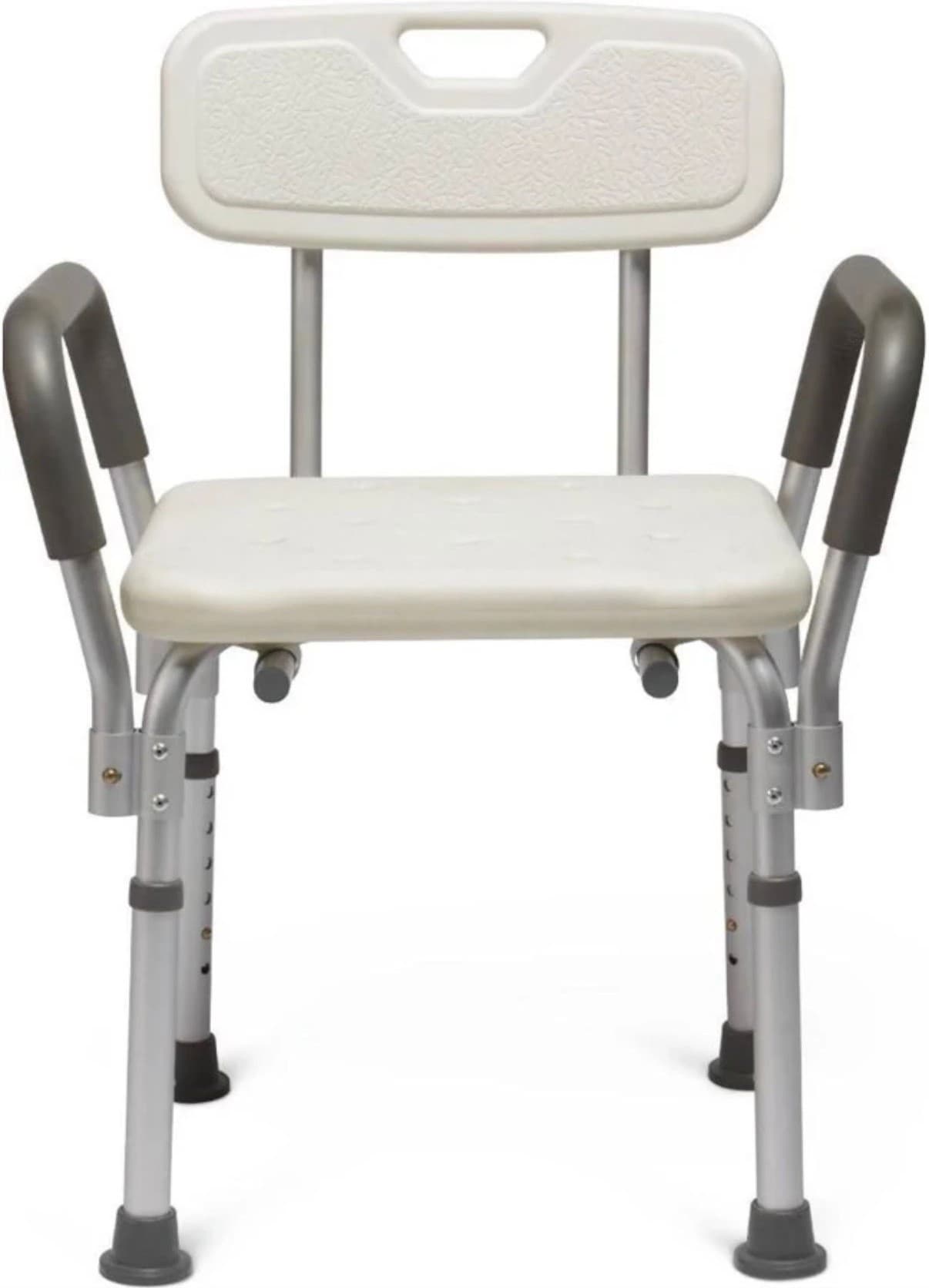 Shower chair with armrests and backrest for bathing safety