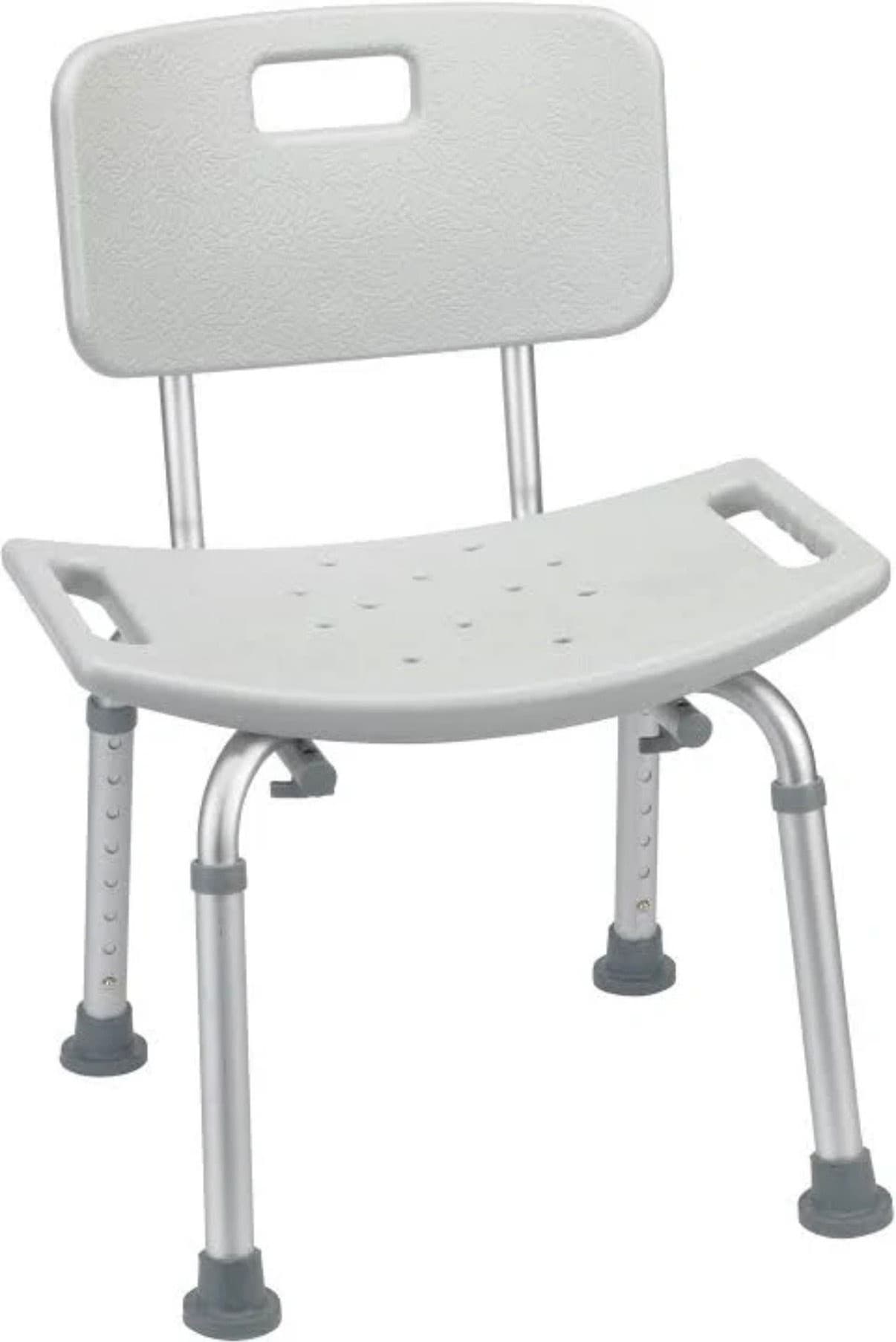Standard shower chair with non-slip feet for safe bathing