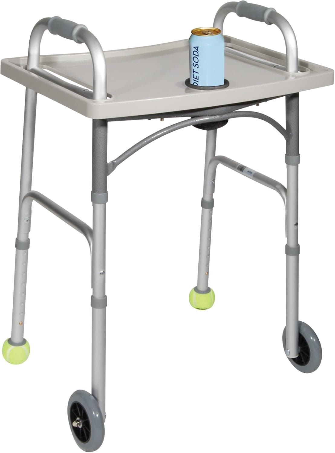 Walker tray attachment for carrying items hands-free